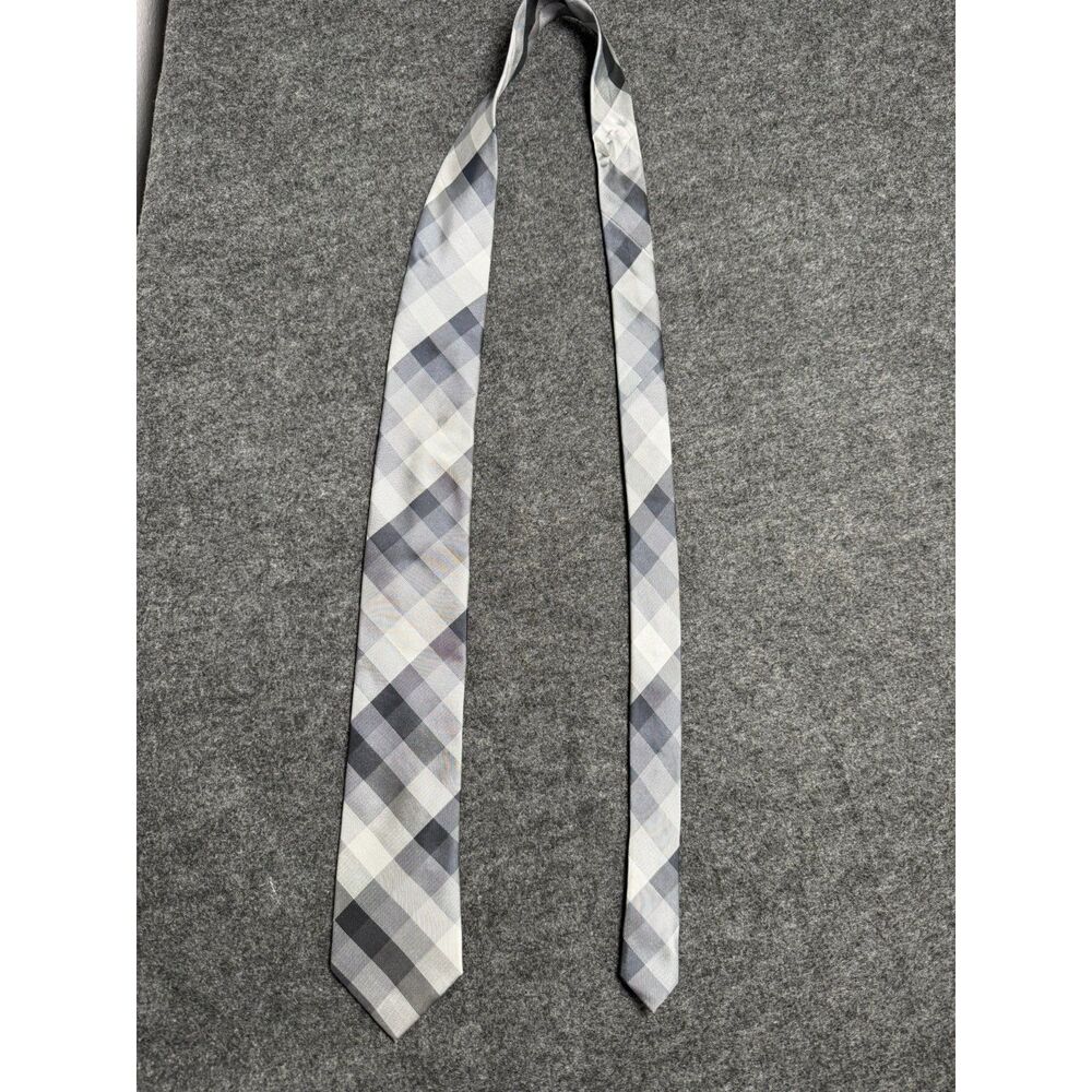 Van Heusen Black and Gray 100% Silk Mens Tie